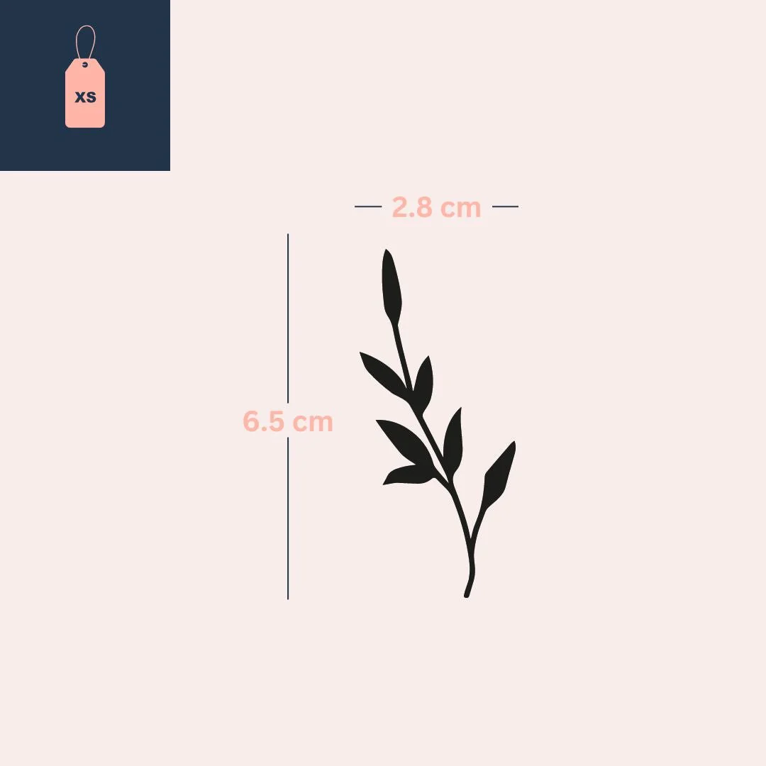 Leafy Branch Silhouette Temporary Tattoo - Image 4
