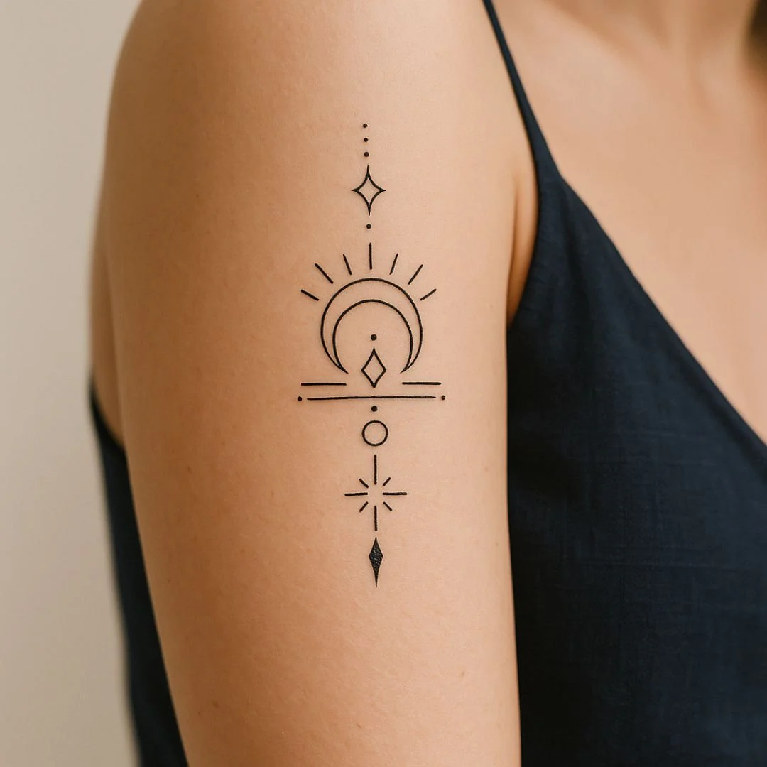 Celestial Libra zodiac temporary tattoo