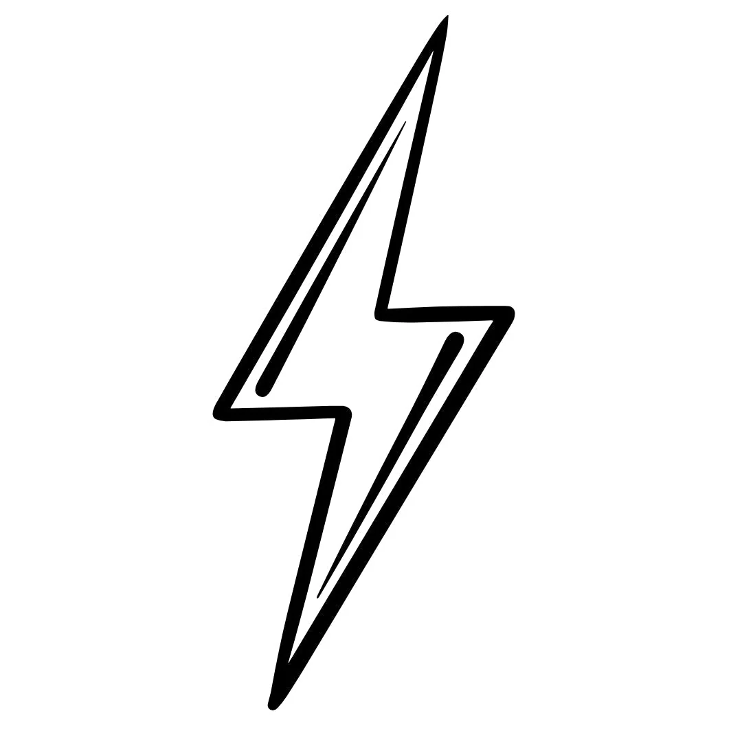Fine line lightning bolt temporary tattoo - Image 2