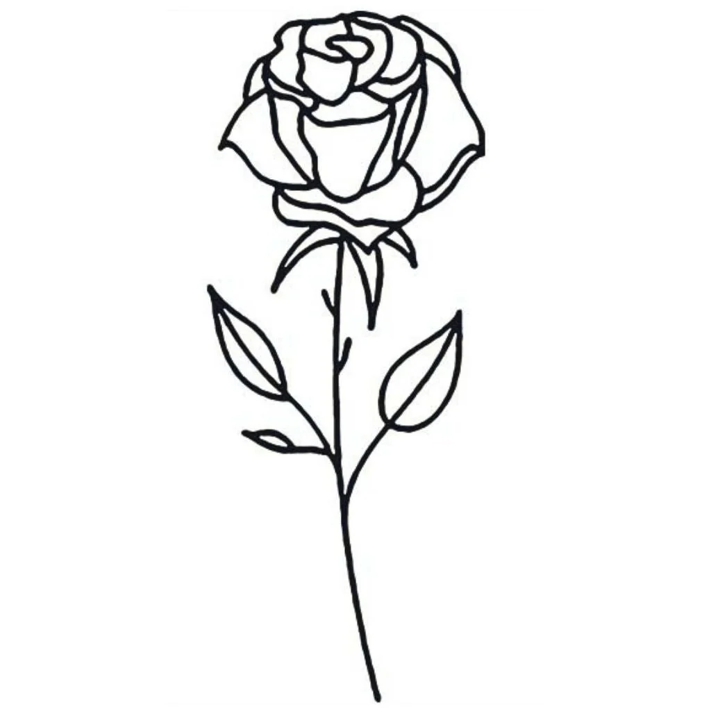 Linework Rose Tattoo - Image 2