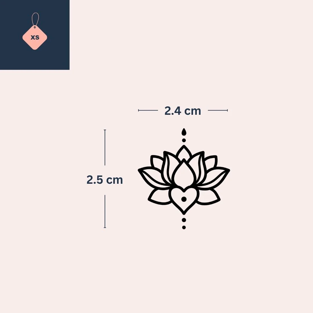 Fine line lotus temporary tattoo with dots - Image 4