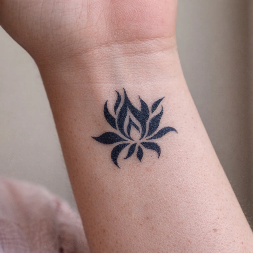 Lotus Flame Tattoo