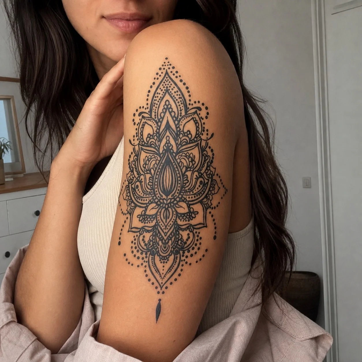 Lotus Mandala Chandelier Tattoo