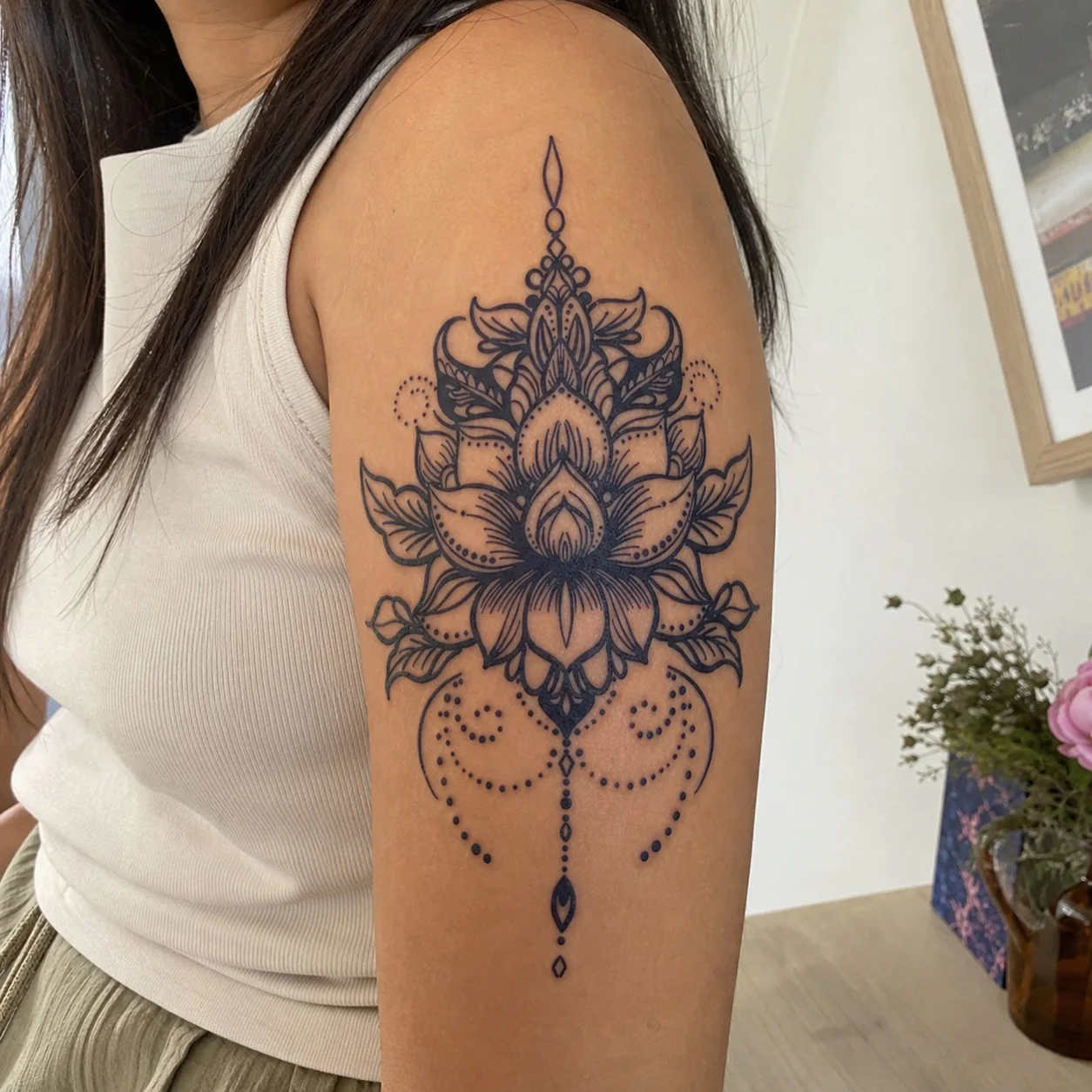 Lotus Mandala Chandelier Tattoo