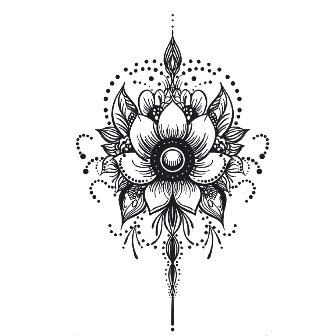 Lotus Mandala Flower Tattoo - Image 2