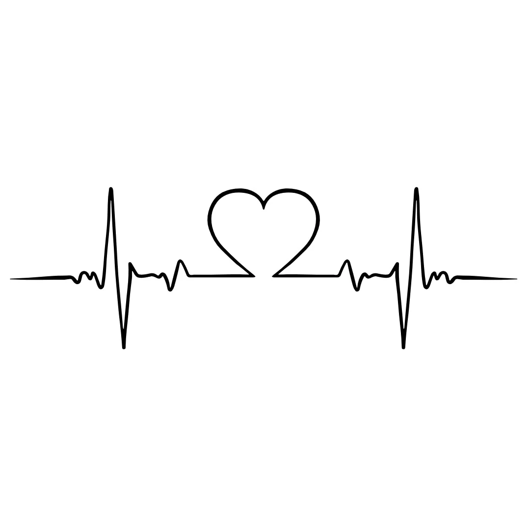 Heartbeat with heart temporary tattoo - Image 2