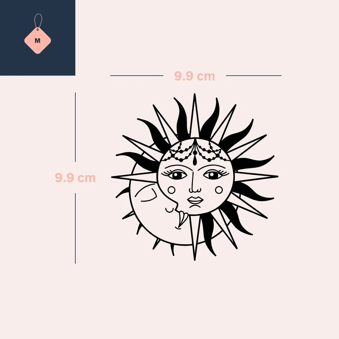 Sun & Moon Shared Face Temporary Tattoo - Image 4