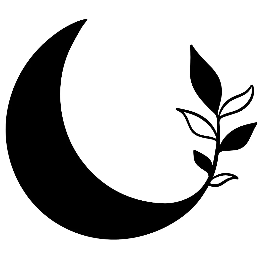 Crescent moon and branch temporary tattoo - Image 2