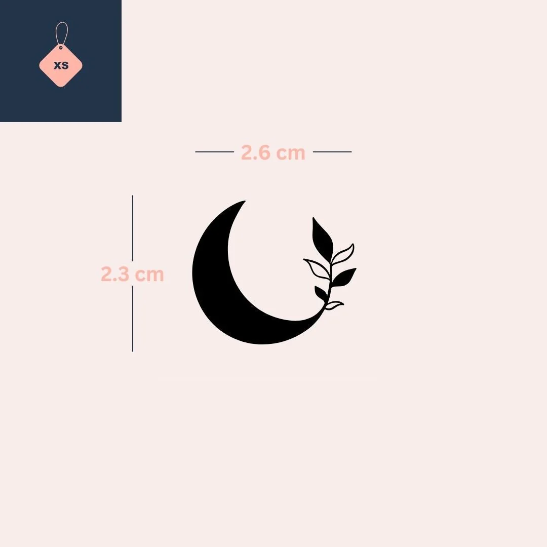 Crescent moon and branch temporary tattoo - Image 4