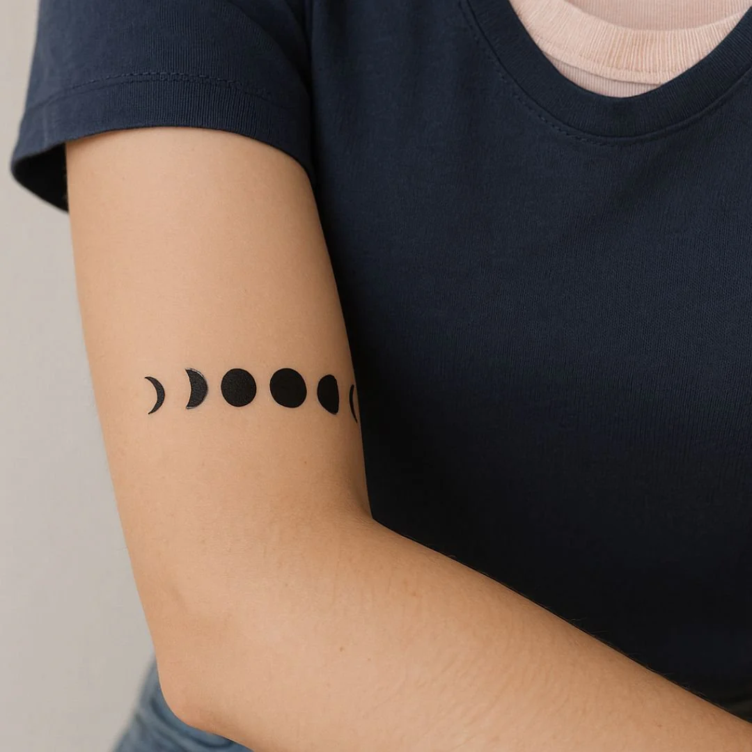 Moon phases temporary tattoo