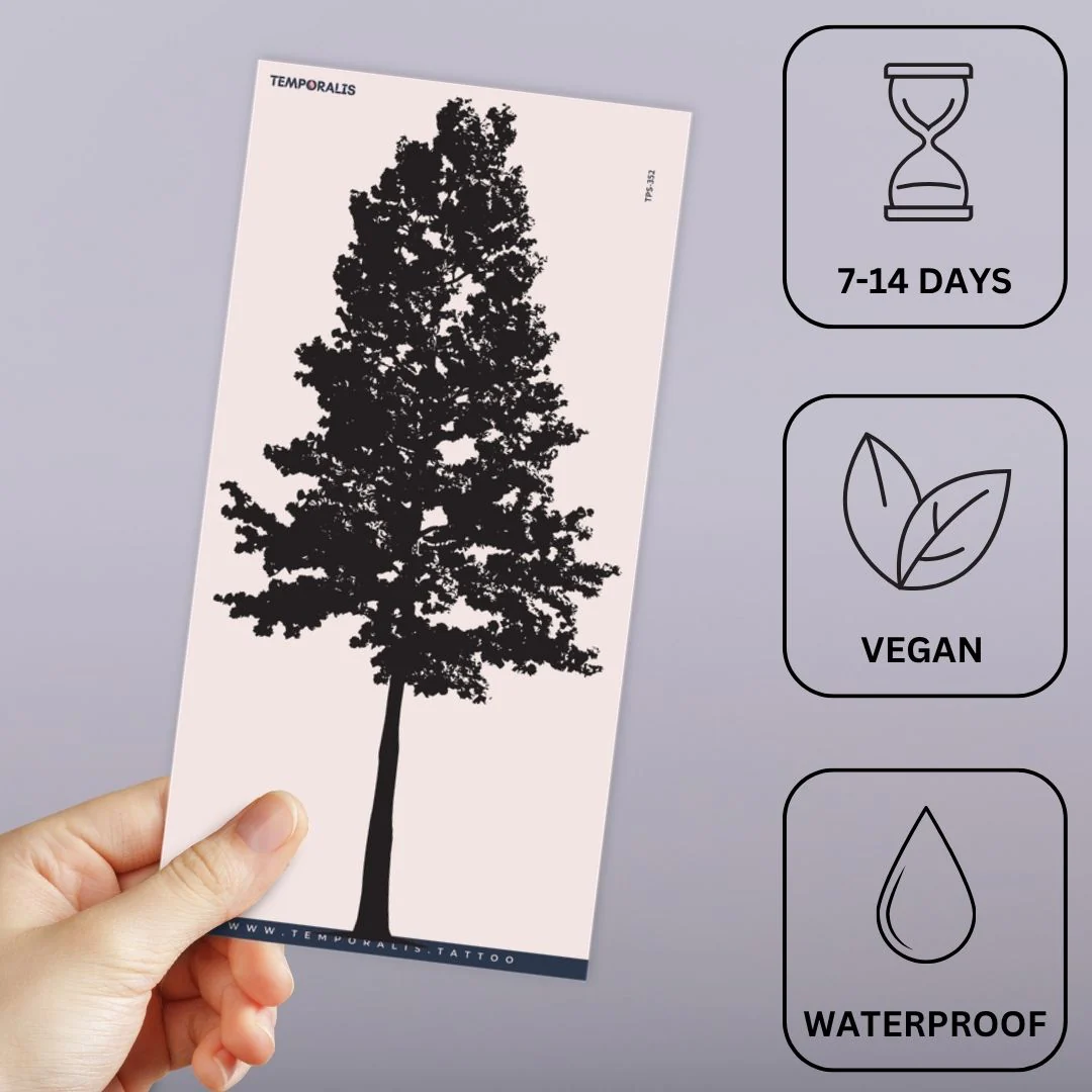 Realistic Tree Silhouette Temporary Tattoo - Image 3