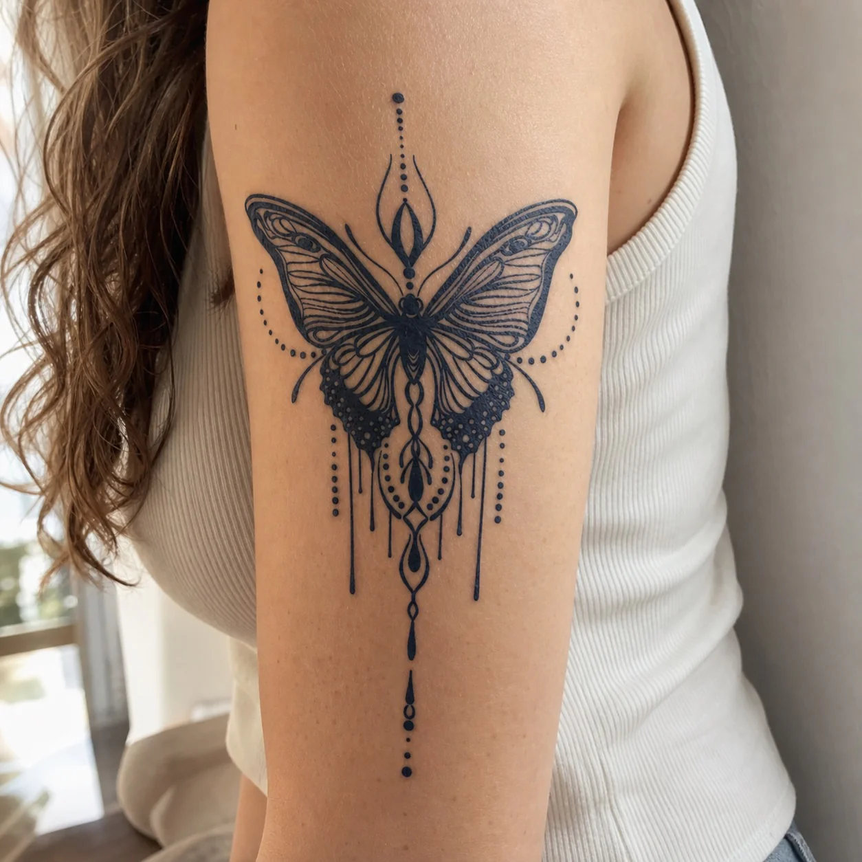 Mandala Butterfly Chandelier Tattoo
