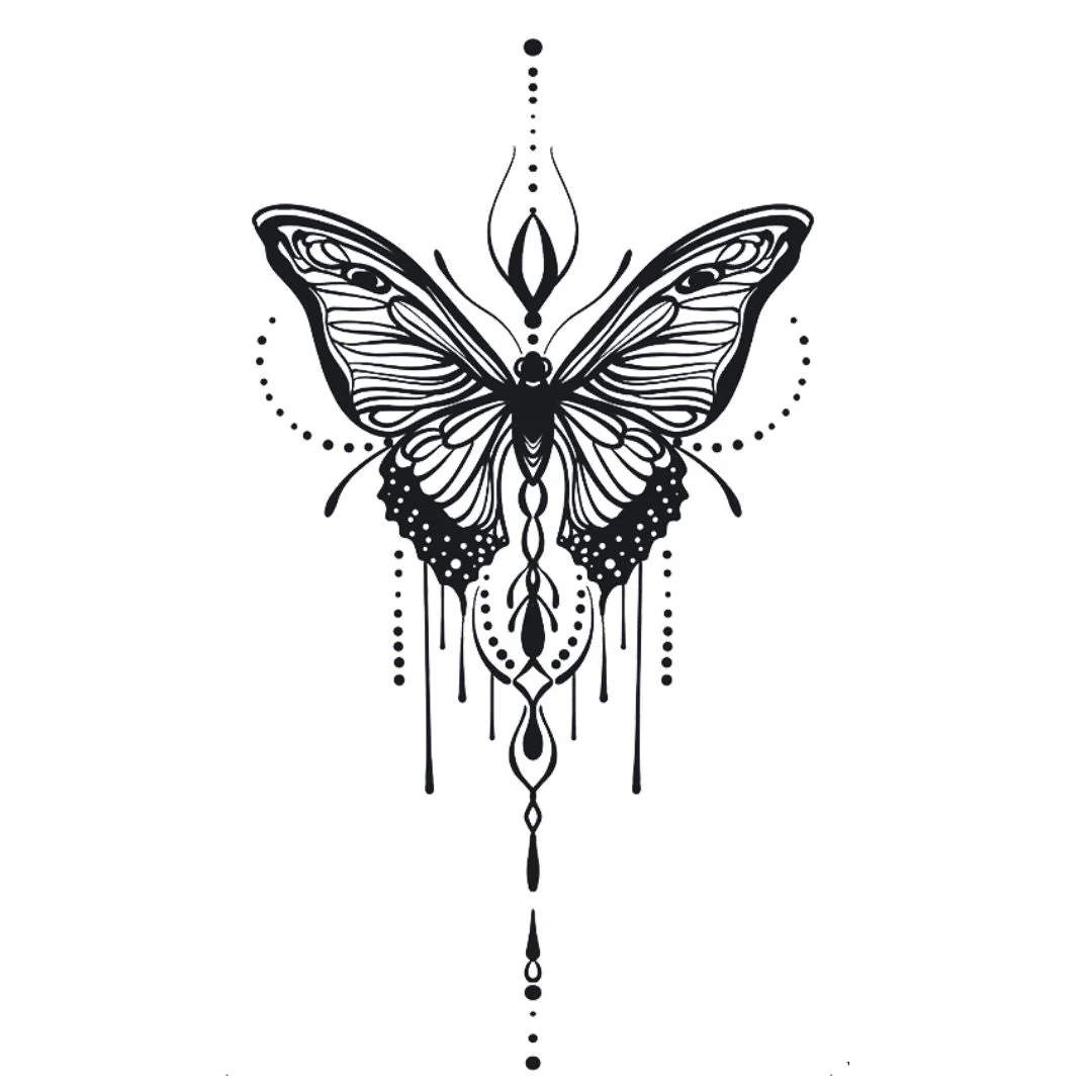 Mandala Butterfly Chandelier Tattoo - Image 2