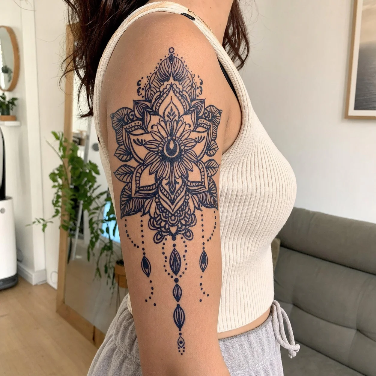 Mandala Lotus Chandelier Tattoo