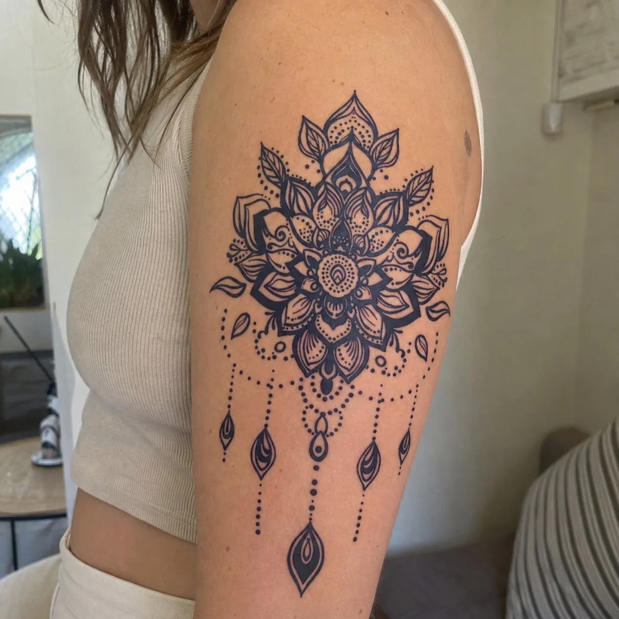 Mandala Lotus Chandelier Tattoo