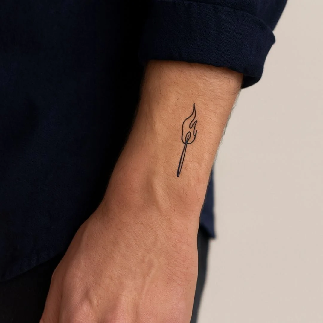 Lit Match Temporary Tattoo