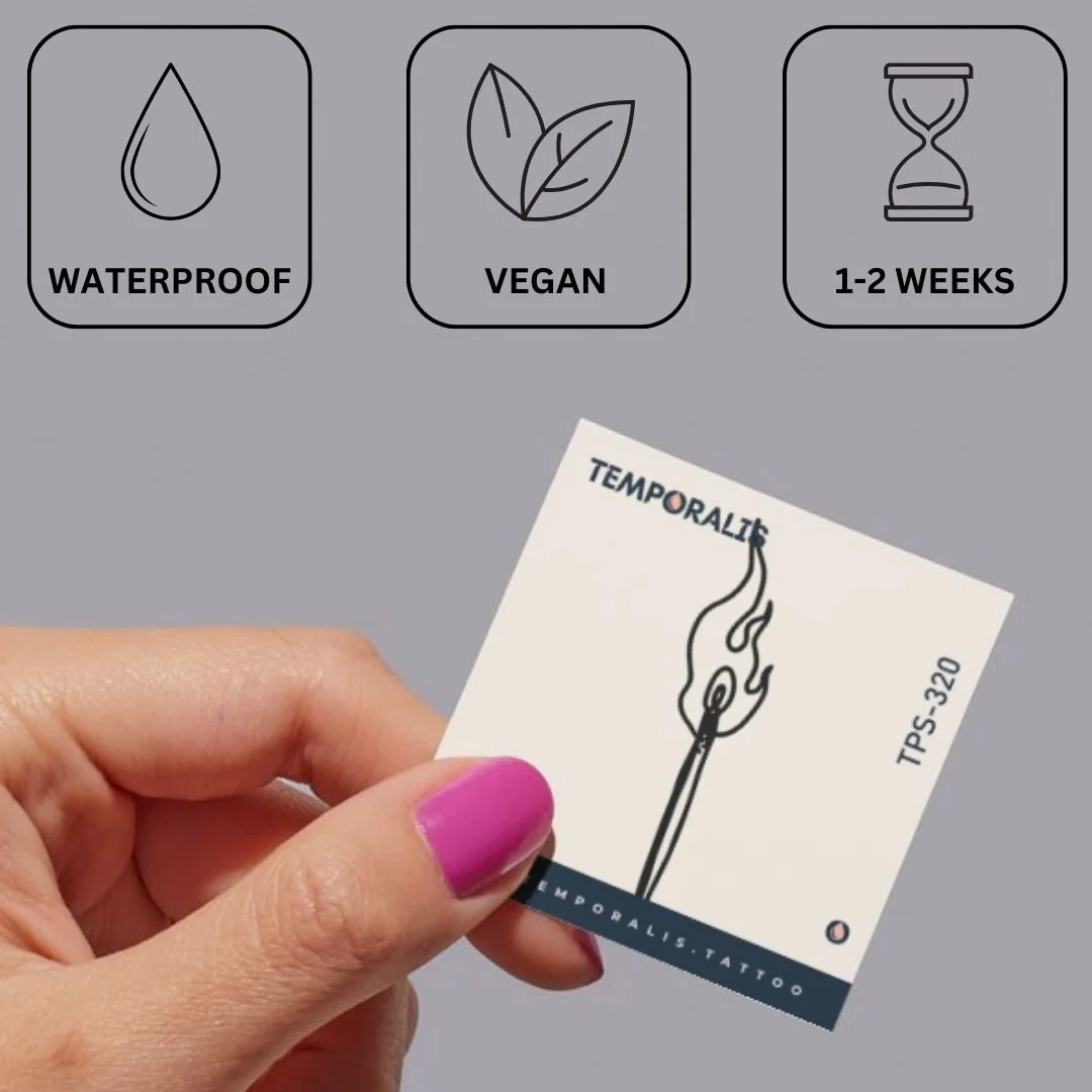 Lit Match Temporary Tattoo - Image 3
