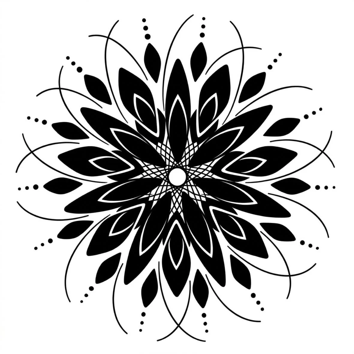 Geometric floral mandala temporary tattoo - Image 2