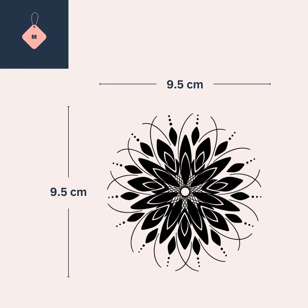 Geometric floral mandala temporary tattoo - Image 4