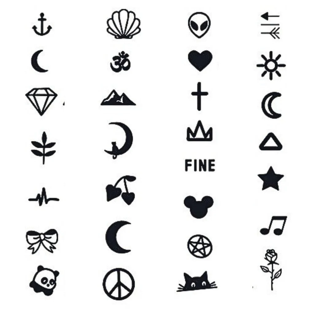 28 Mini Symbol Collection Tattoo Set