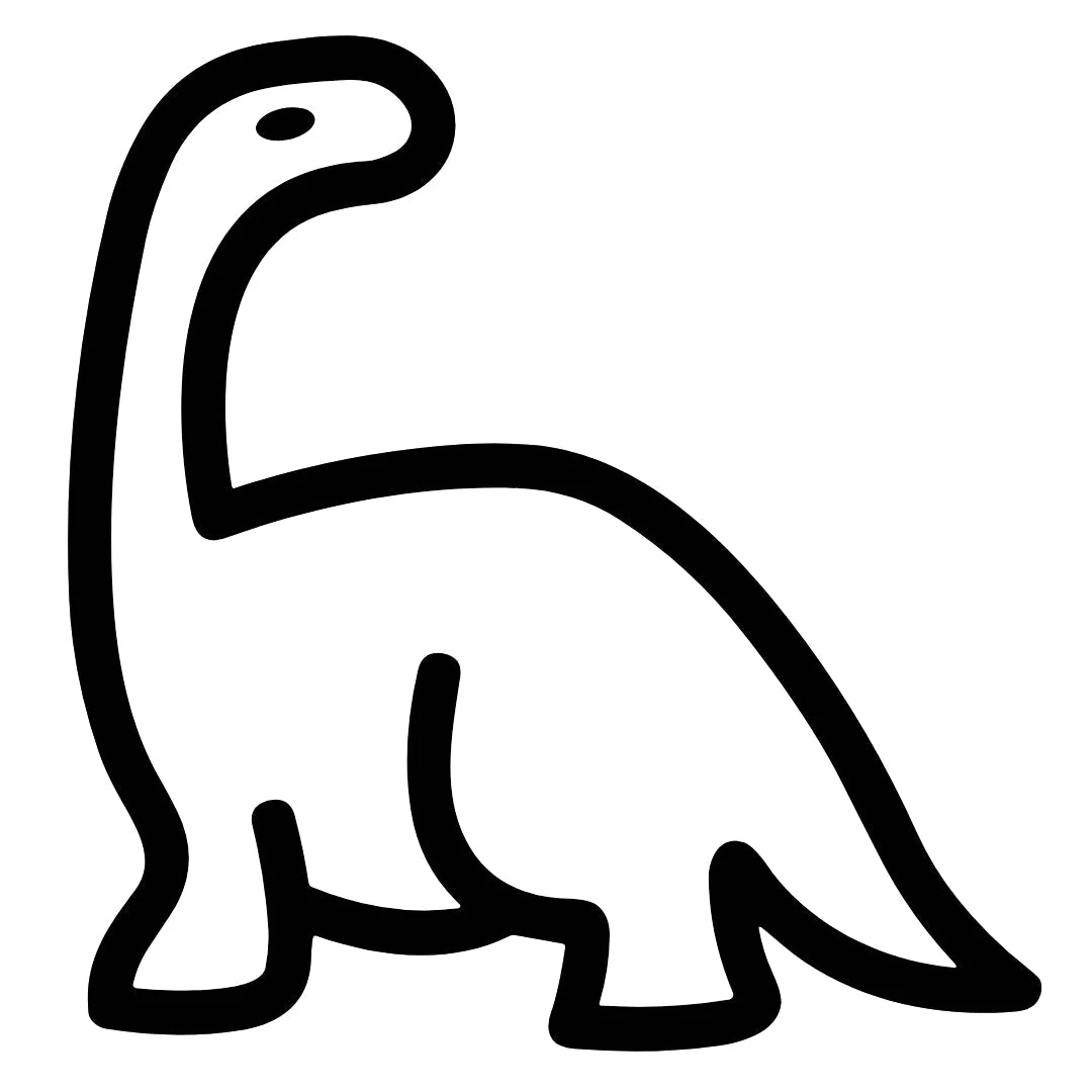 Sauropod dinosaur temporary tattoo in bold outline - Image 2