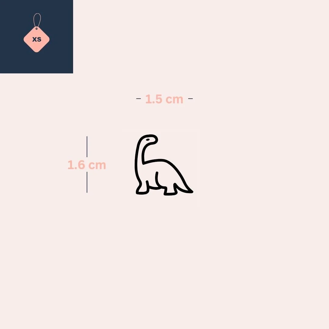 Sauropod dinosaur temporary tattoo in bold outline - Image 4