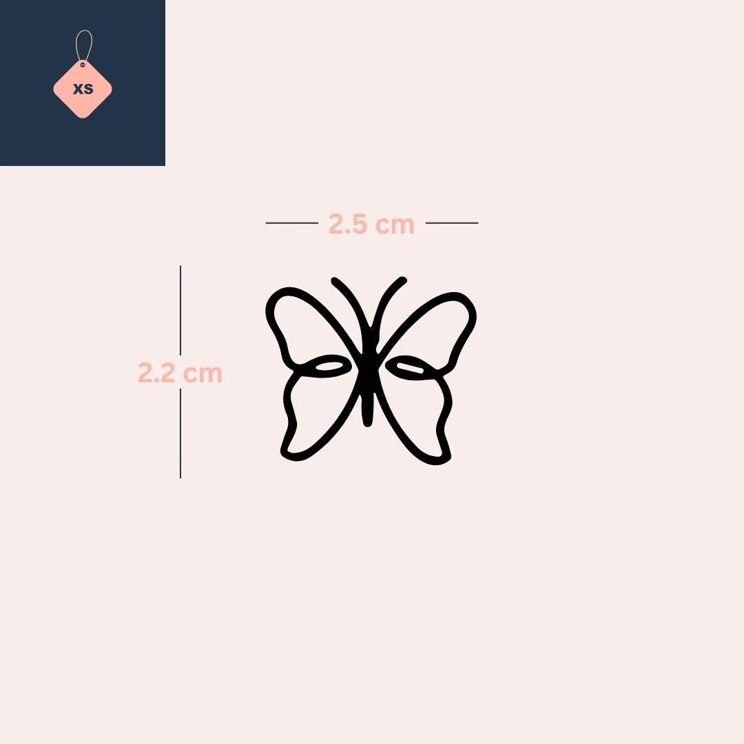 Single-line butterfly temporary tattoo - Image 4