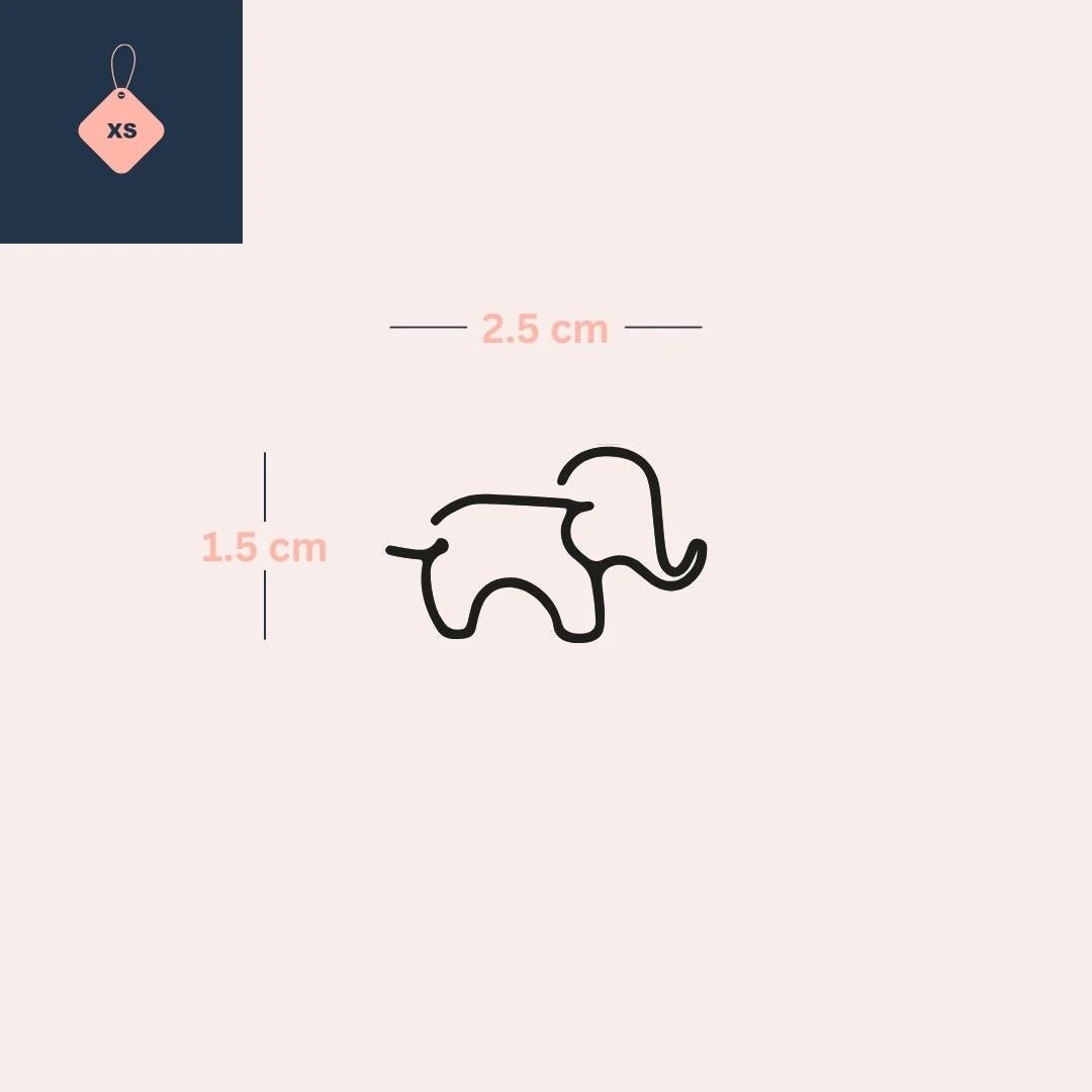Continuous Line Elephant Temporary Tattoo - Image 4