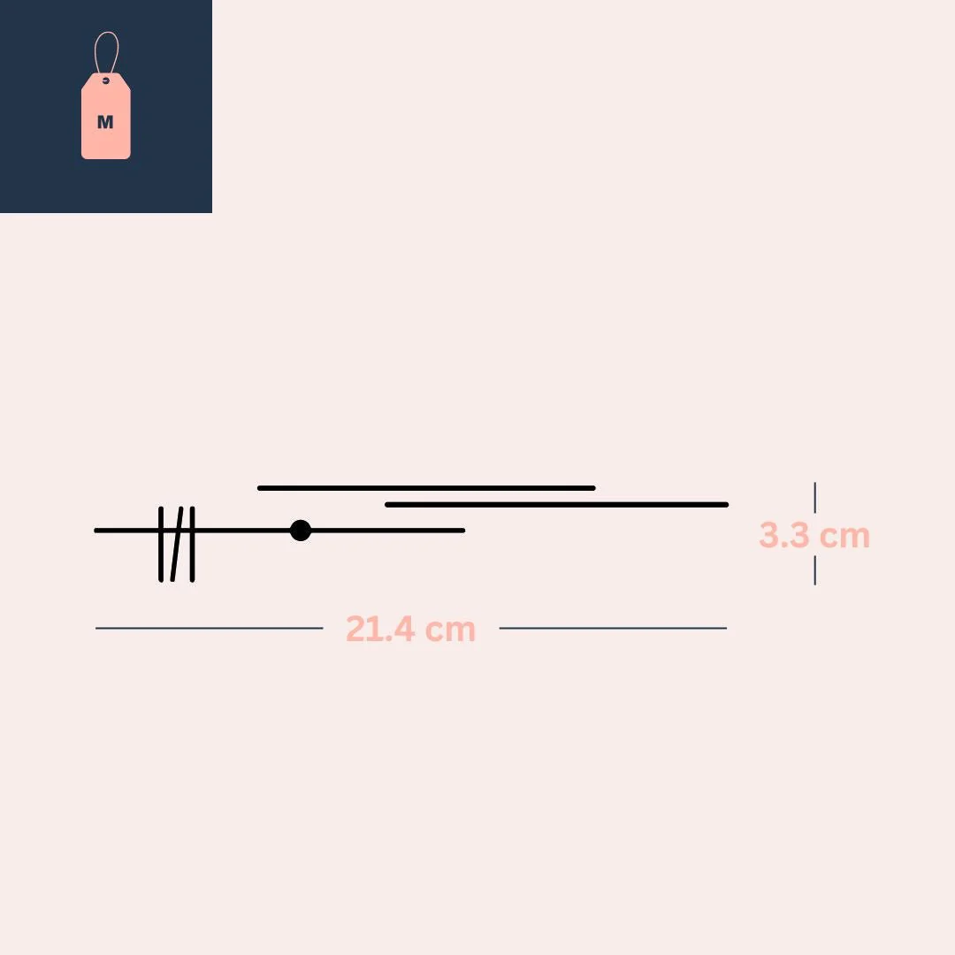 Horizontal lines & central dot temporary tattoo - Image 4