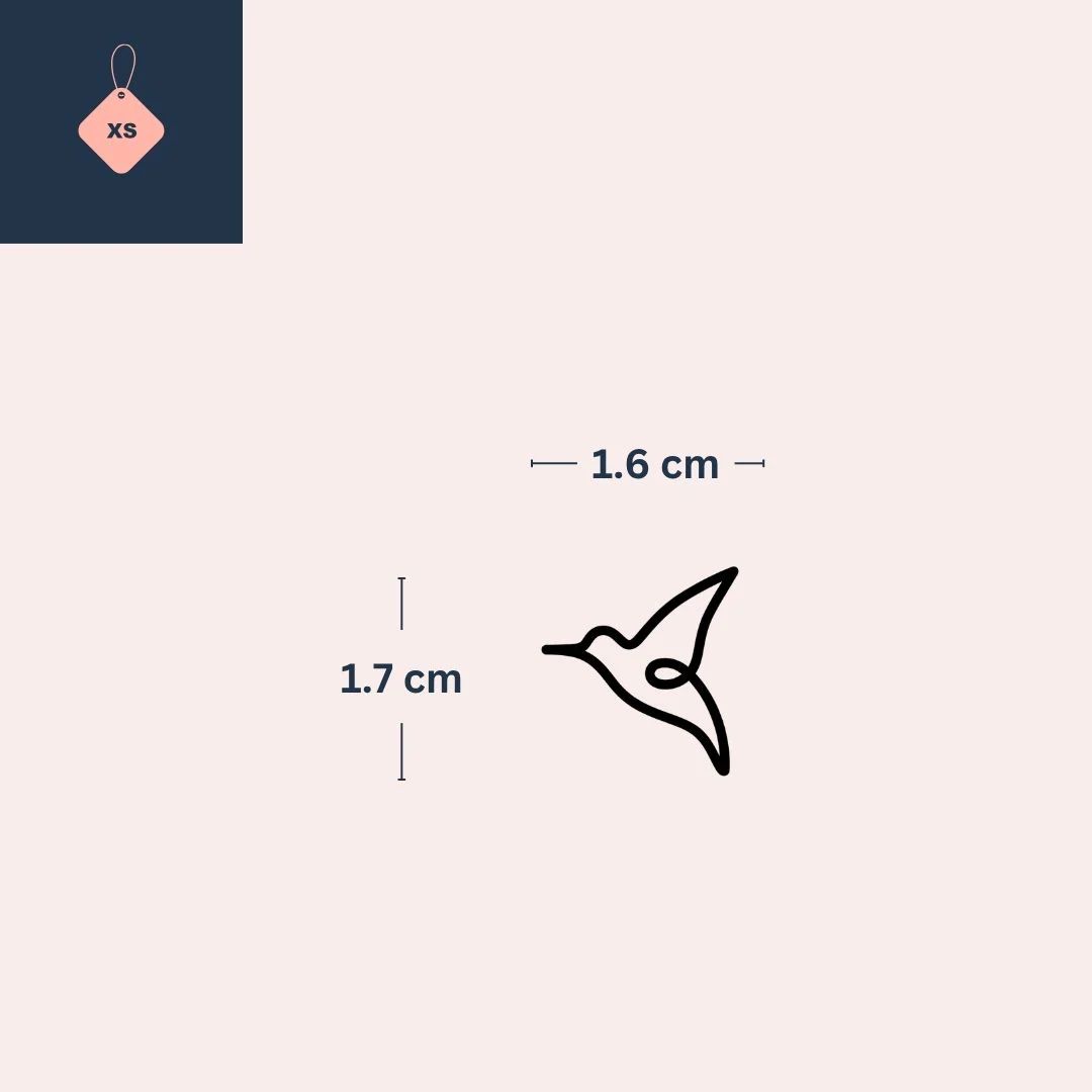One-line hummingbird temporary tattoo - Image 4