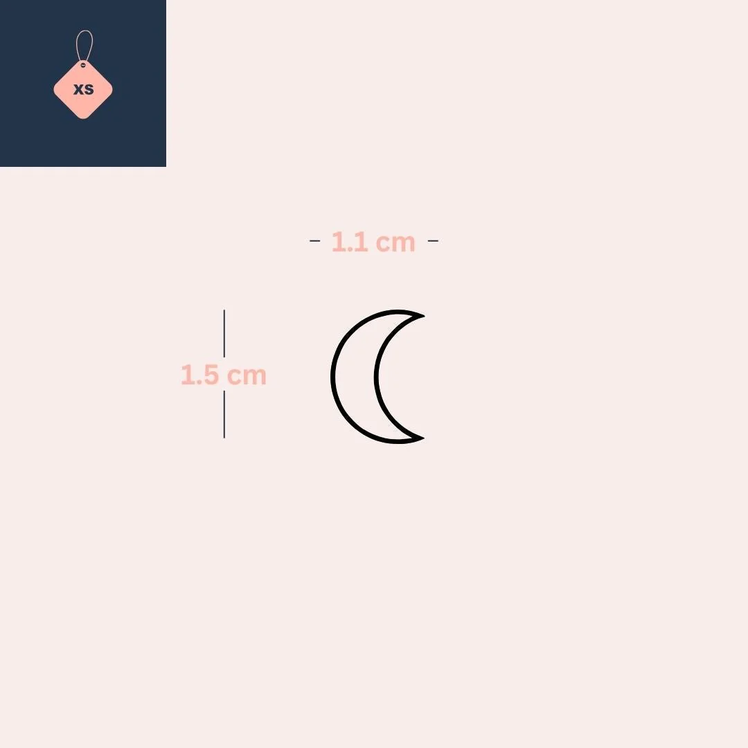 Fine line crescent moon temporary tattoo - Image 4