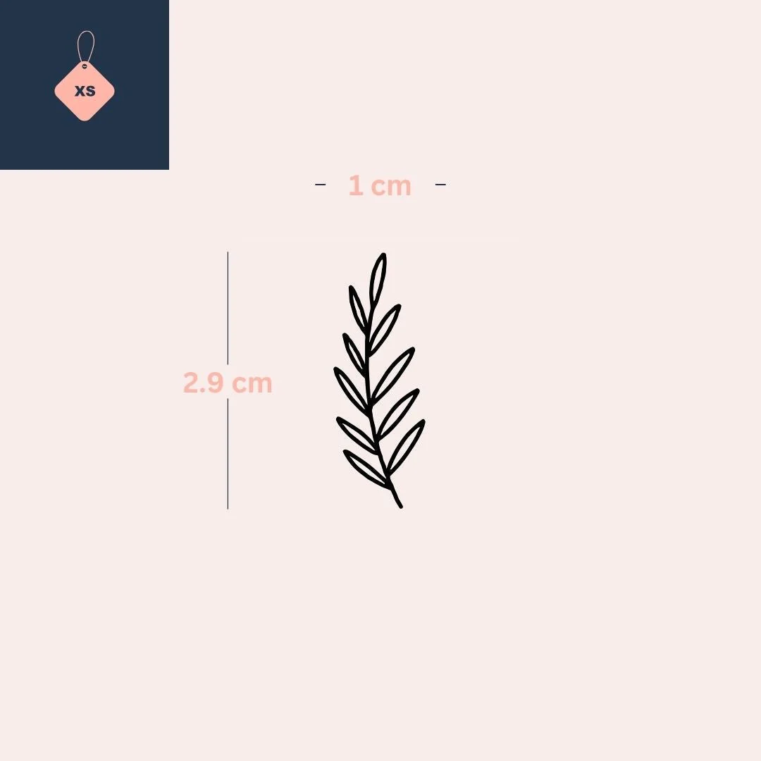 Fine line leafy branch temporary tattoo - Image 4