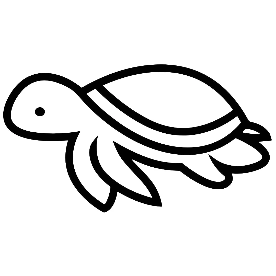 Sea Turtle Outline Temporary Tattoo - Image 2