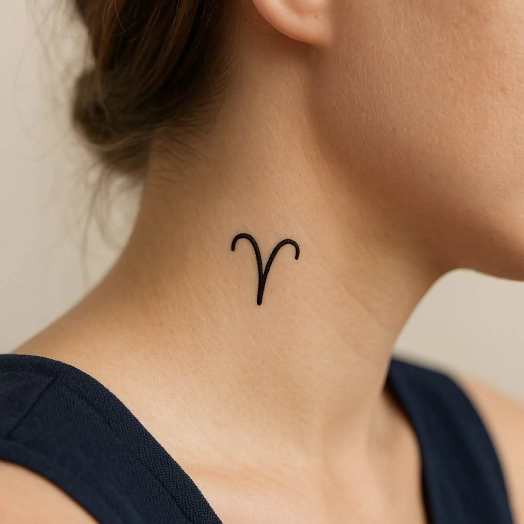 Minimalist Aries zodiac temporary tattoo