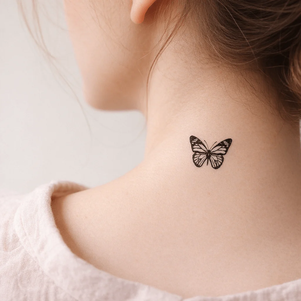 Butterfly Silhouette Temporary Tattoo
