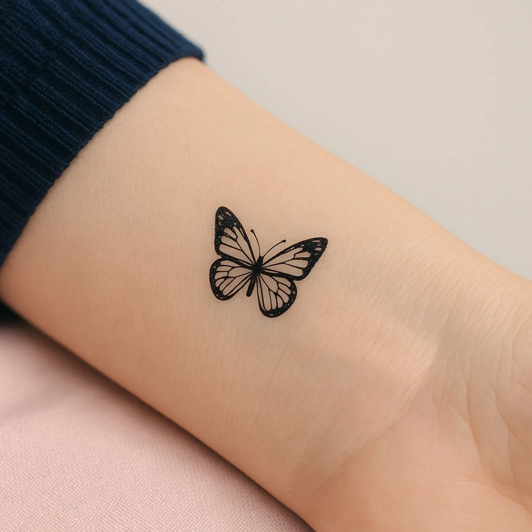 Butterfly Silhouette Temporary Tattoo - Image 5