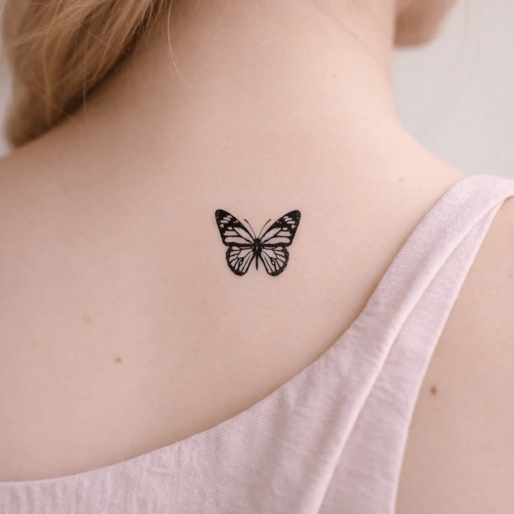 Butterfly Silhouette Temporary Tattoo - Image 6