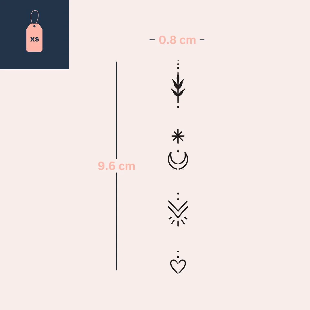 Vertical sacred symbols temporary tattoo - Image 4