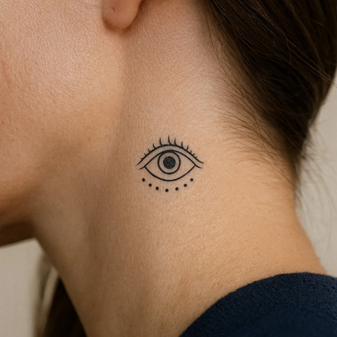 Stylized eye with lashes - temporary tattoo