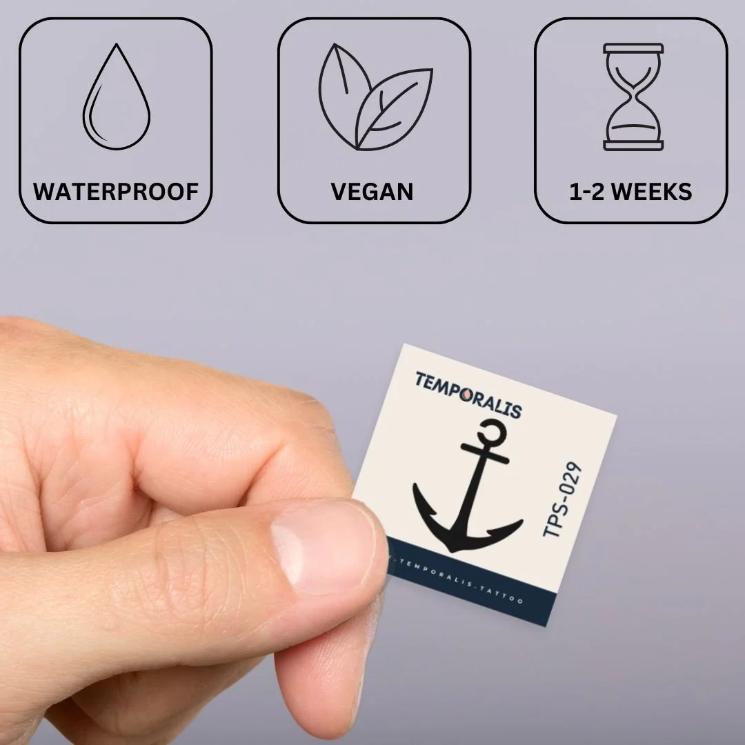 Anchor silhouette temporary tattoo - Image 3