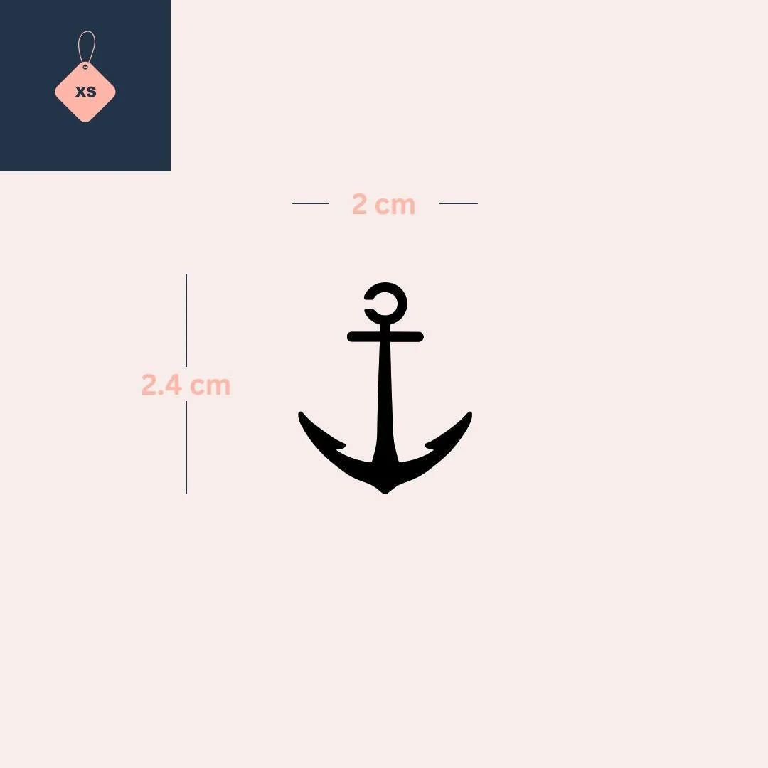 Anchor silhouette temporary tattoo - Image 4