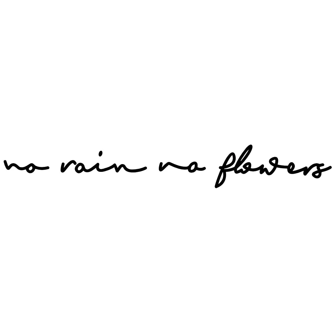 No Rain, No Flowers script temporary tattoo - Image 2