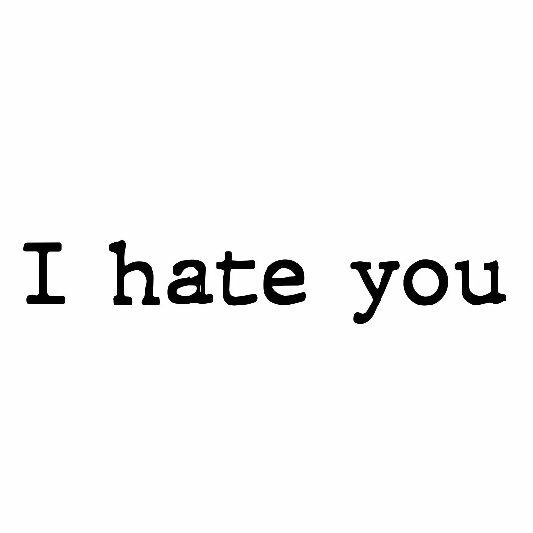 I hate you serif lettering temporary tattoo - Image 2