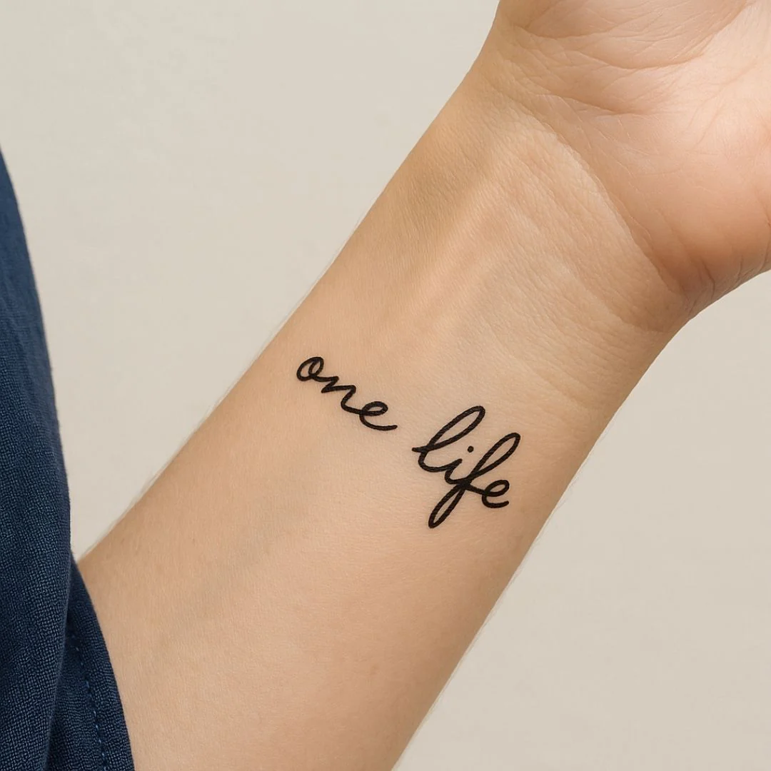 One Life script temporary tattoo