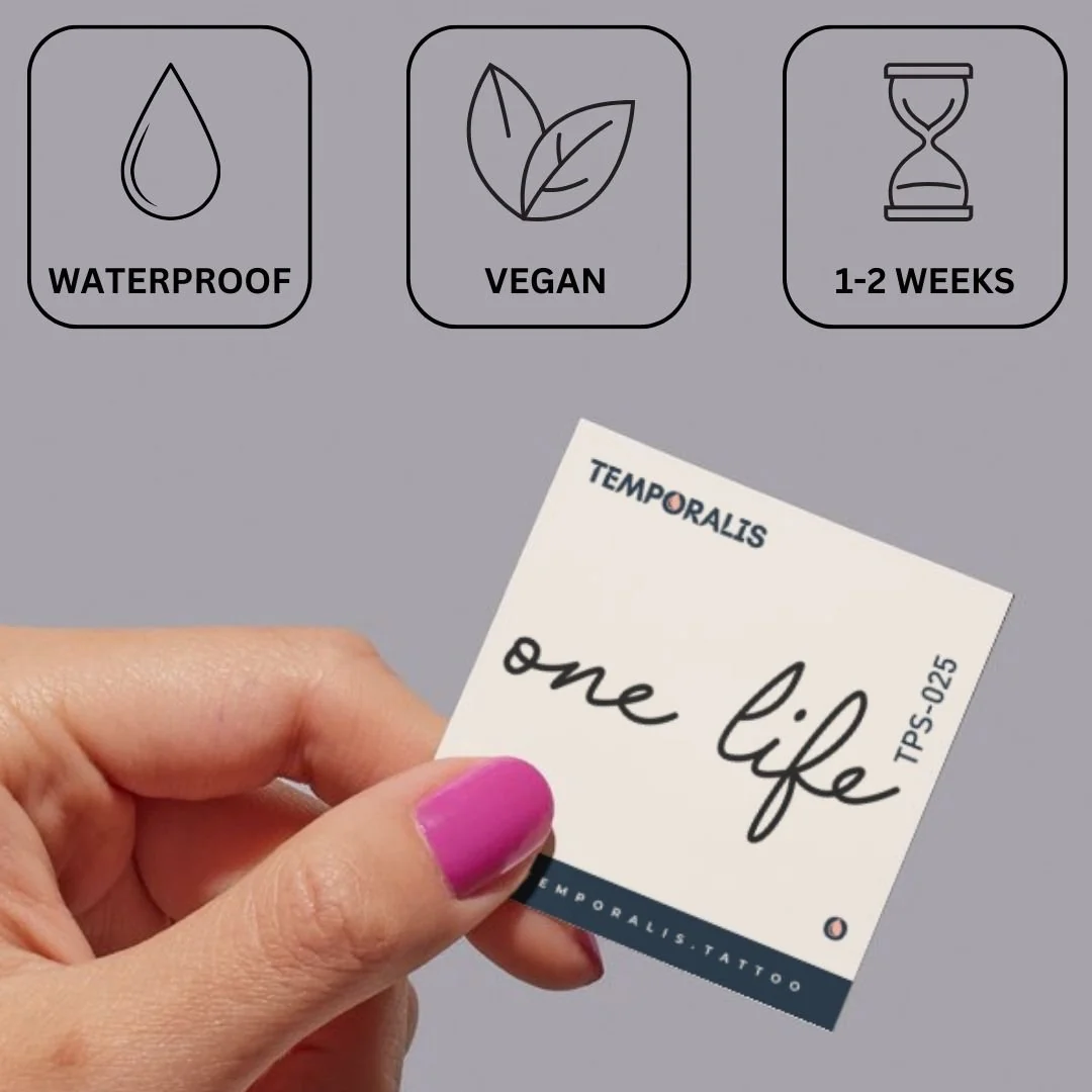 One Life script temporary tattoo - Image 3