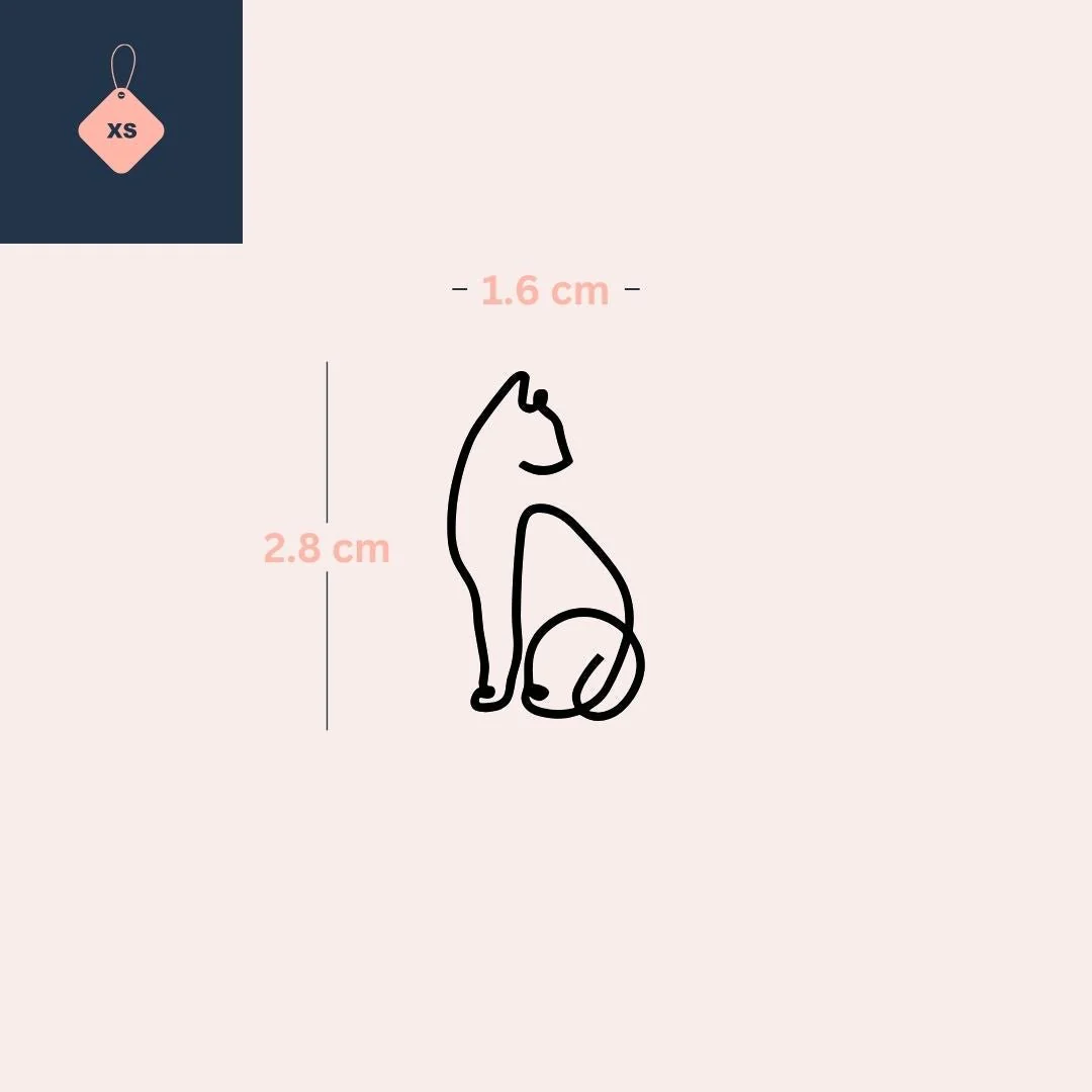 One-Line Sitting Cat Temporary Tattoo - Image 4