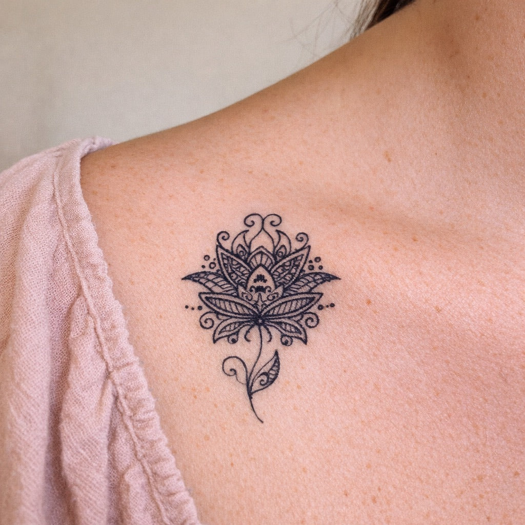 Ornamental Lotus Flower Tattoo