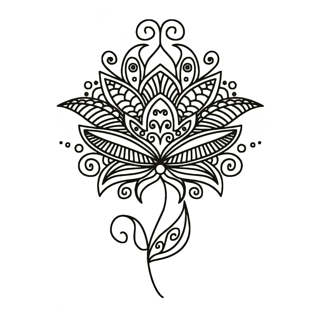 Ornamental Lotus Flower Tattoo - Image 2