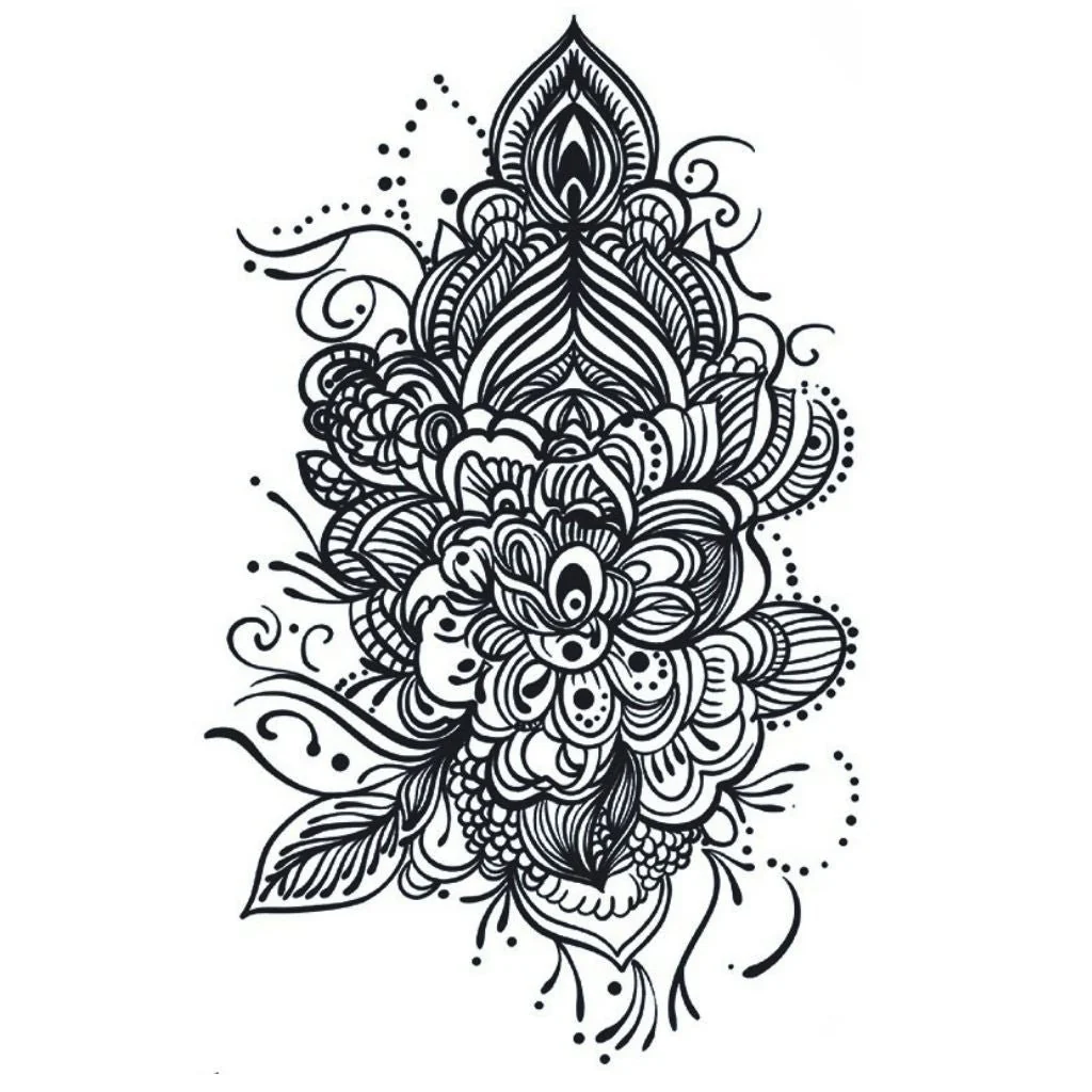 Ornate Floral Mandala Tattoo - Image 2