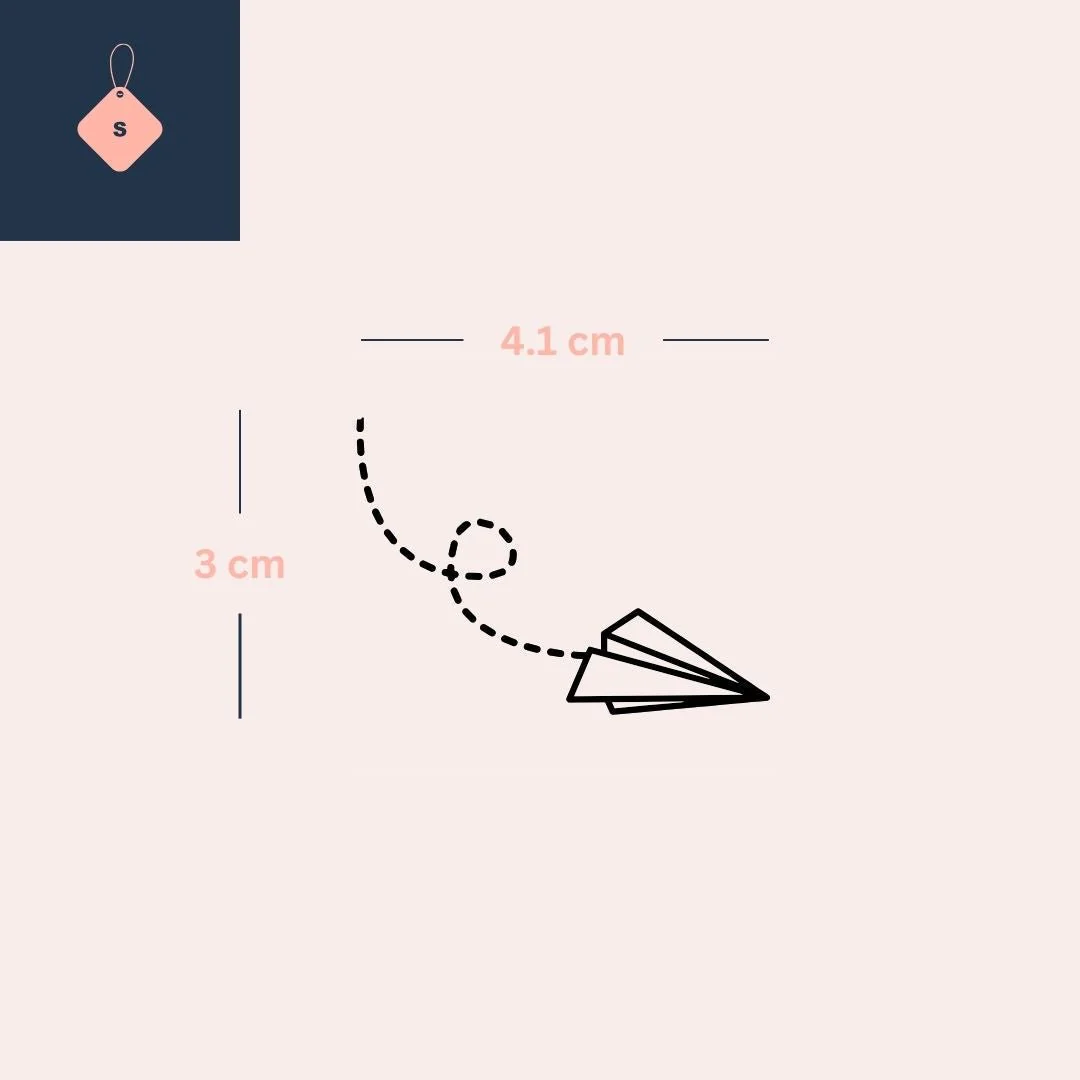 Paper plane temporary tattoo with flight path - Image 4